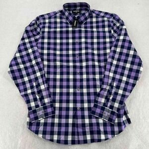 NWT Express Mens Multicolor Button Long Sleeve Plaid Shirt Sz Medium 15-15.5